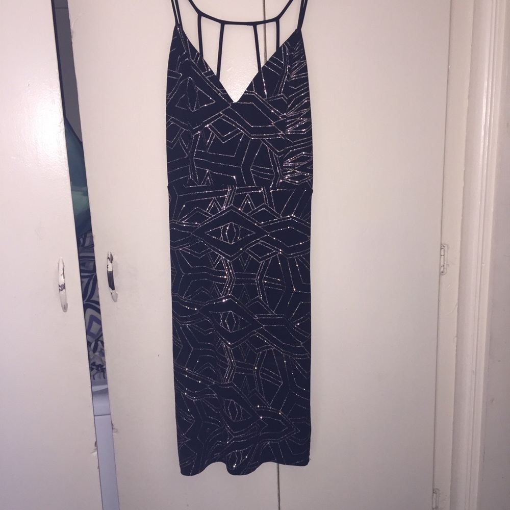 Black shimmer bodycon dress